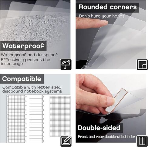 Translucent Poly Tab Dividers for Discbound Notebooks - Disc Bound Planner Supplies, Index Dividers for Notebook Organization and Planning(6 Sets, 36 Sheets in Total) in Saudi Arabia