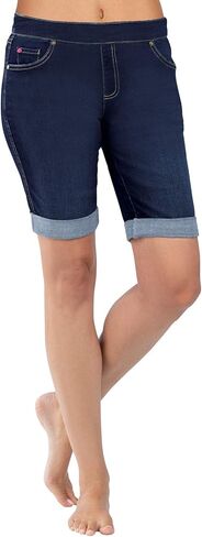 PajamaJeans Summer Knee Length Shorts for Women - Pull On Women's Shorts with Pockets, Stretch Denim Womens Shorts for Ladies in Saudi Arabia
