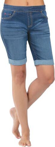 PajamaJeans Summer Knee Length Shorts for Women - Pull On Women's Shorts with Pockets, Stretch Denim Womens Shorts for Ladies in Saudi Arabia