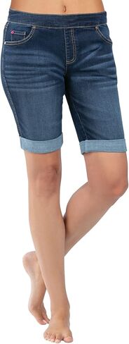 PajamaJeans Summer Knee Length Shorts for Women - Pull On Women's Shorts with Pockets, Stretch Denim Womens Shorts for Ladies in Saudi Arabia