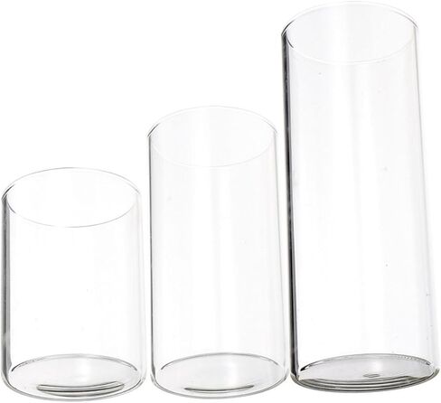 VOSAREA 3pcs Transparent Glass Candle Shades Chimney Tube Holders for Home Decor Wedding Centerpieces and DIY Projects and Candle Supply in Saudi Arabia