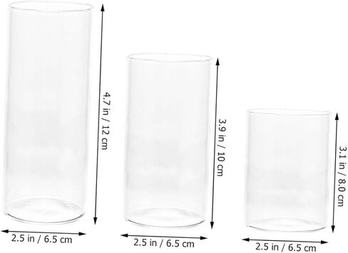 VOSAREA 3pcs Transparent Glass Candle Shades Chimney Tube Holders for Home Decor Wedding Centerpieces and DIY Projects and Candle Supply in Saudi Arabia