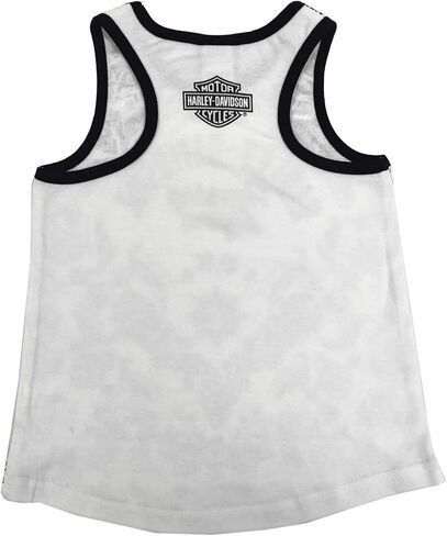 Harley-Davidson Little Girls' Paisley Rib Racerback Tank Top, White/Black in Saudi Arabia