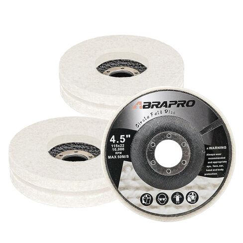 5 Pack Felt Flap Disc Abrasives 4-1/2" x 7/8" Arbor, Wool Polishing Wheel Disc Buffing Wheel for Angle Grinder in Saudi Arabia