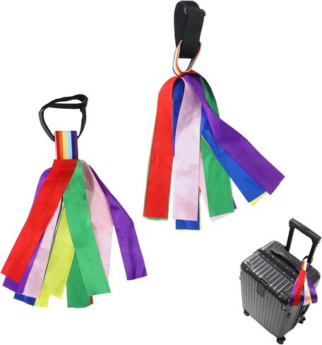 قطعتان من أشرطة تعريف الأمتعة، ومعرفات حقيبة نابضة بالحياة مع أشرطة عقدة آمنة، وعلامات سفر ممتعة لمعرف عربات الأطفال، وحقائب الظهر، والحقائب (تشكيلة ملونة) in Kuwait