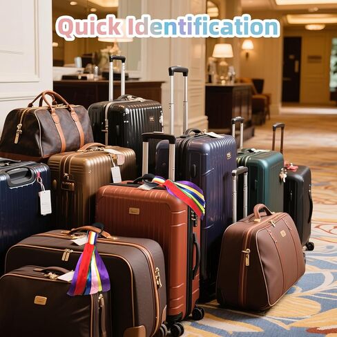 قطعتان من أشرطة تعريف الأمتعة، ومعرفات حقيبة نابضة بالحياة مع أشرطة عقدة آمنة، وعلامات سفر ممتعة لمعرف عربات الأطفال، وحقائب الظهر، والحقائب (تشكيلة ملونة) in Kuwait