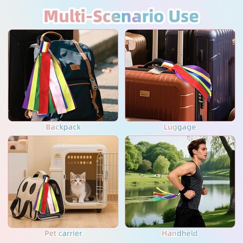 قطعتان من أشرطة تعريف الأمتعة، ومعرفات حقيبة نابضة بالحياة مع أشرطة عقدة آمنة، وعلامات سفر ممتعة لمعرف عربات الأطفال، وحقائب الظهر، والحقائب (تشكيلة ملونة) in Kuwait