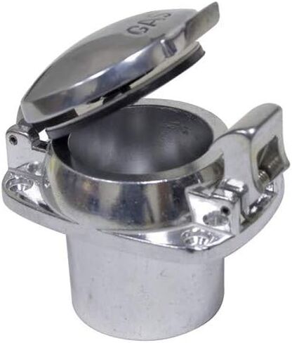 Empi Flip Top Fuel Filler Neck & Cap, 2 Inlet, Dune Buggy, Aluminum, Silver in Saudi Arabia