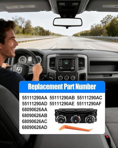 55111290AD AC Heater Climate Control Module Fit for Dodge Ram 1500 2500 3500 2010-2012, Replace 55111290AA 55111290AB 55111290AC 55111290AE 55111290AF in Saudi Arabia