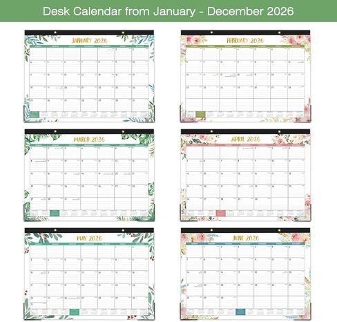2026 Desk Calendar, 12 Months Calendar from January to December, 17" x 12", Desk Calendars 2026 Large Ruled Blocks for Planning in Saudi Arabia