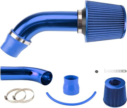 3" Universal Cold Air Intake Kit, Aluminum Car Air Intake Pipe Kit, Blue in Saudi Arabia