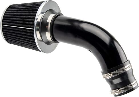 KAX 3" Universal Cold Air Intake Kit System Fit for Mazda Civic, CR-V, Accord, Odyssey, Pilot, Sonata, 3, F150, RX350, Camry, Corolla, Santa Fe, MDX, Fit, Altima, Accent, High Performance, Black in Saudi Arabia