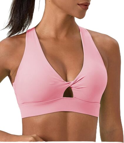 Sports Bra for Women High Impact Padded Workout Bra Twist Front Running Bra Crop Tops Supportive Bras for Yoga Training in Saudi Arabia