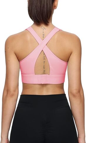 Sports Bra for Women High Impact Padded Workout Bra Twist Front Running Bra Crop Tops Supportive Bras for Yoga Training in Saudi Arabia
