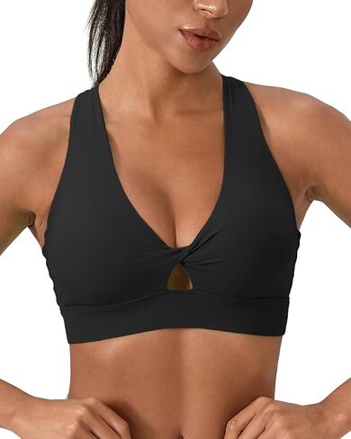 Sports Bra for Women High Impact Padded Workout Bra Twist Front Running Bra Crop Tops Supportive Bras for Yoga Training in Saudi Arabia