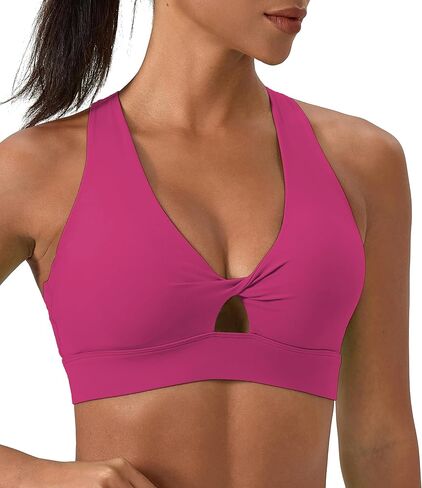 Sports Bra for Women High Impact Padded Workout Bra Twist Front Running Bra Crop Tops Supportive Bras for Yoga Training in Saudi Arabia