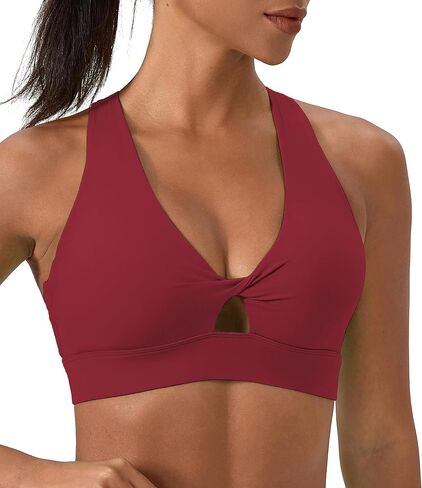 Sports Bra for Women High Impact Padded Workout Bra Twist Front Running Bra Crop Tops Supportive Bras for Yoga Training in Saudi Arabia