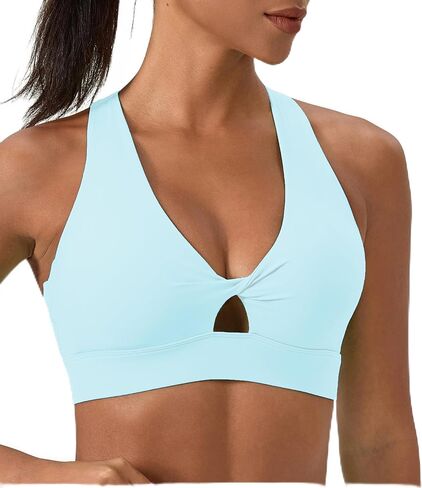 Sports Bra for Women High Impact Padded Workout Bra Twist Front Running Bra Crop Tops Supportive Bras for Yoga Training in Saudi Arabia