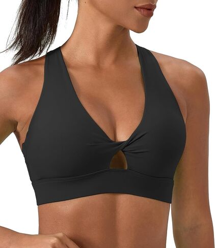 Sports Bra for Women High Impact Padded Workout Bra Twist Front Running Bra Crop Tops Supportive Bras for Yoga Training in Saudi Arabia