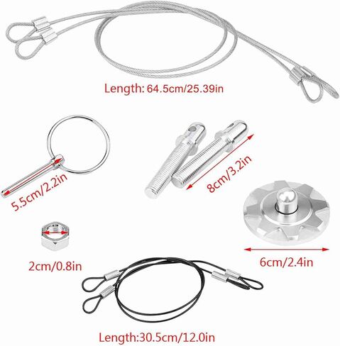Car Hood Pin Universal CNC Aluminum Alloy Car Racing Hood Pin Lock Appearance Kit Silver Hood Lock in Saudi Arabia