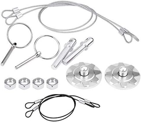 Car Hood Pin Universal CNC Aluminum Alloy Car Racing Hood Pin Lock Appearance Kit Silver Hood Lock in Saudi Arabia