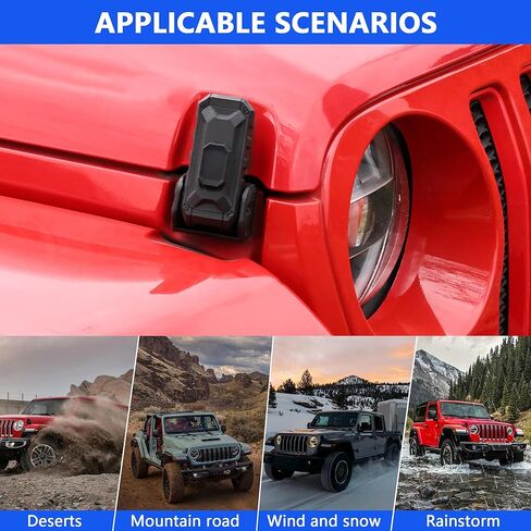 Hood Latch Lock Catch for 2026 2025 2024 2023 2022 2021 2020 2019 2018 Jeep Wrangler JL 4XE Gladiator JT 2Door 4Door Exterior Accessories, Eliminate Hood Flutter, Black Blade Model, 2Pcs in Saudi Arabia