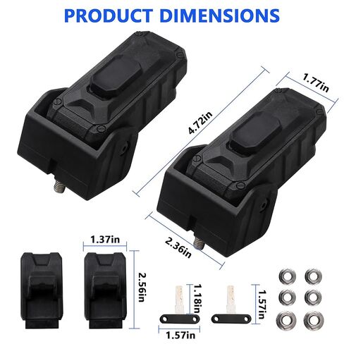 Hood Latch Lock Catch for 2026 2025 2024 2023 2022 2021 2020 2019 2018 Jeep Wrangler JL 4XE Gladiator JT 2Door 4Door Exterior Accessories, Eliminate Hood Flutter, Black Blade Model, 2Pcs in Saudi Arabia