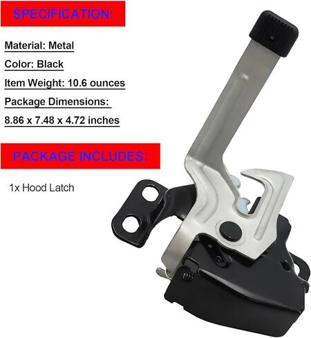 SMMS Hood Latch for Honda Civic DX EX GX Hybrid HX LX Value Package Coupe Sedan 2004-2005 OE: 74120S5AA21 HO1234115 in Saudi Arabia