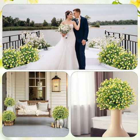 Set of 2 Artificial Camellia Topiary Ball Tree Fake Bushes Shrubs Outdoor Faux Plant with Ground Spike 26 x 18 Inch Flowers UV Resistance Greenery for Front Porch Garden Patio Indoor in Kuwait