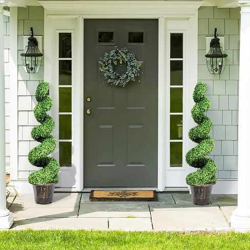 SAFEPLUS 4 Ft Artificial Boxwood Spiral Topiary Tree, Fake Greenery Plants for Indoor or Outdoor in Saudi Arabia