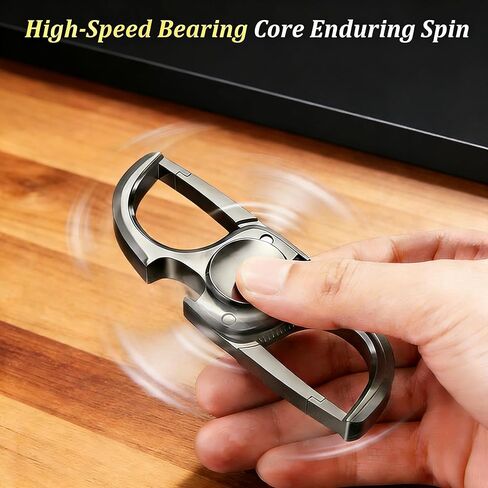 سلسلة مفاتيح فيدجيت سبينر مع فتاحة زجاجات، مشبك حلقة تسلق مضاد للسرقة لأقفال حقيبة الظهر واستبدال سحاب، لعبة تخفيف التوتر للبالغين والمراهقين، حلقة مفاتيح محمولة باللون الفضي والرمادي الفلكي in Kuwait