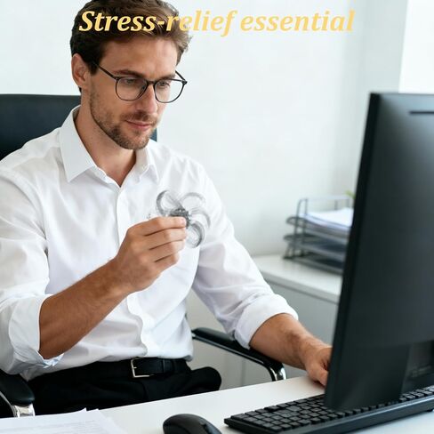 سلسلة مفاتيح فيدجيت سبينر مع فتاحة زجاجات، مشبك حلقة تسلق مضاد للسرقة لأقفال حقيبة الظهر واستبدال سحاب، لعبة تخفيف التوتر للبالغين والمراهقين، حلقة مفاتيح محمولة باللون الفضي والرمادي الفلكي in Kuwait