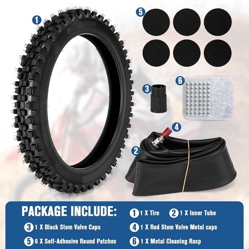 60/100-14 2.50-14 Front Tire and Inner Tube Set, 60/100-14 Dirt Bike Tire Tube for CRF110 KLX110 KX65 XR70 SSR125 110cc 125cc CRF70 KX60 KX110 RM65 JR80 PW80 TTR90 TTR110 Pit Dirt Bike Off Road in Saudi Arabia