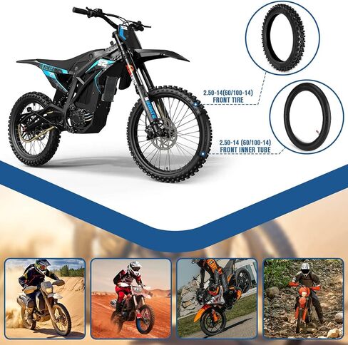 60/100-14 2.50-14 Front Tire and Inner Tube Set, 60/100-14 Dirt Bike Tire Tube for CRF110 KLX110 KX65 XR70 SSR125 110cc 125cc CRF70 KX60 KX110 RM65 JR80 PW80 TTR90 TTR110 Pit Dirt Bike Off Road in Saudi Arabia