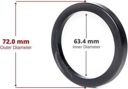 Circuit Performance 72.0mm OD to 63.4mm ID Black Nylon Plastic Polycarbonate Hub Centric Spigot Rings (Compatible with TSW Wheels) in Saudi Arabia