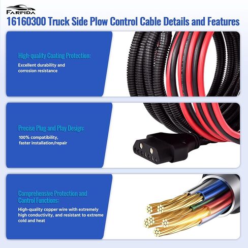 16160300 Truck Side Plow Control Harness Compatible with XP EX VXF HD MD Plows, Generation 2 Snowplow Truck Side Cable Wiring Harness Connector Repair Kit Replace # 16160300 16160302 in Saudi Arabia