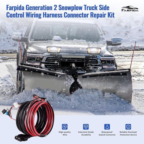 16160300 Truck Side Plow Control Harness Compatible with XP EX VXF HD MD Plows, Generation 2 Snowplow Truck Side Cable Wiring Harness Connector Repair Kit Replace # 16160300 16160302 in Saudi Arabia