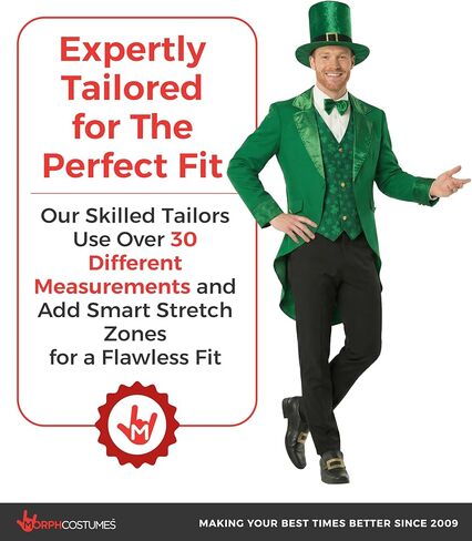 Morph Leprechaun Costume Men St Patricks Day Irish Outfit Adult Saint Patricks Day Leprechaun Attire for Men in Saudi Arabia