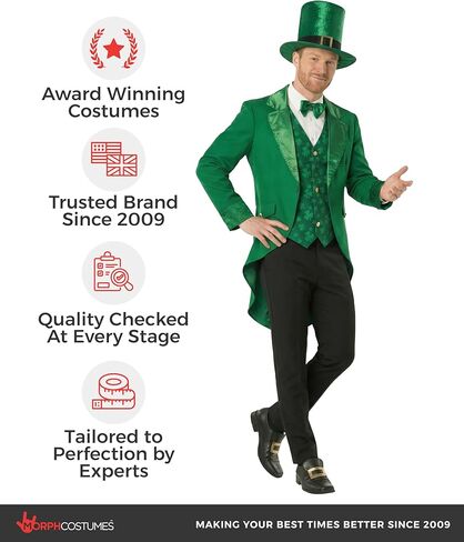 Morph Leprechaun Costume Men St Patricks Day Irish Outfit Adult Saint Patricks Day Leprechaun Attire for Men in Saudi Arabia
