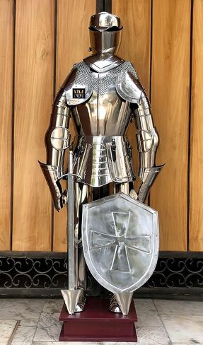 Knight Armour Halloween Costume Fully Wearable Full Suit Of Armor With Base Rustic Vintage Home Décor Gifts in Saudi Arabia