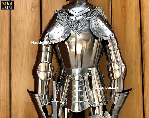 Knight Armour Halloween Costume Fully Wearable Full Suit Of Armor With Base Rustic Vintage Home Décor Gifts in Saudi Arabia