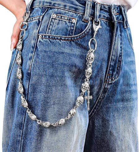 Heavy Duty Pocket Chains for Men Women, Biker Punk Goth Pants Wallet Chain, Metal Jeans Keychain in Saudi Arabia