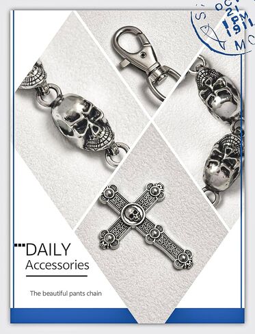 Heavy Duty Pocket Chains for Men Women, Biker Punk Goth Pants Wallet Chain, Metal Jeans Keychain in Saudi Arabia