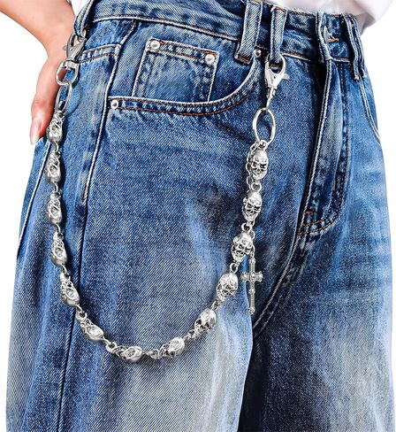 Heavy Duty Pocket Chains for Men Women, Biker Punk Goth Pants Wallet Chain, Metal Jeans Keychain in Saudi Arabia