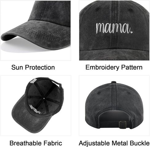 Mama Hat for Women Mommy, Vintage Adjustable Embroidered Cotton Mothers Day Mama Gifts Baseball Cap in Saudi Arabia