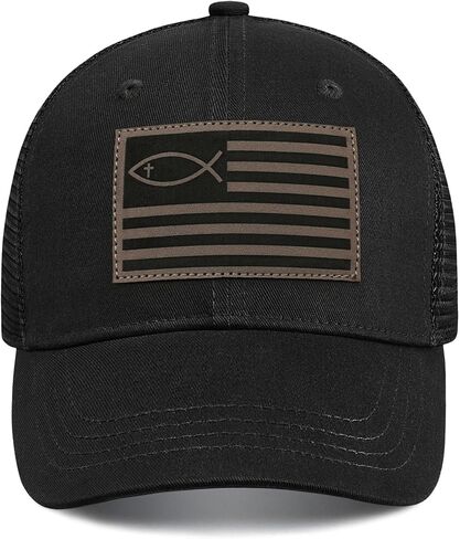 قبعة علم السمكة المسيحية يسوع، قبعات سائقي الشاحنات الإيمانية للرجال والنساء، هدايا دينية لعيد الشكر وعيد الميلاد in Kuwait