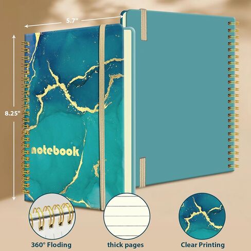 Marble A5 Spiral Notebook, 4 Pack 5.7x8.3" Hardcover Spiral Journals 160 Lined Pages Notebooks for Work, Cute Notebooks A5 Journal for Women,Journals for Study and Notes in Saudi Arabia