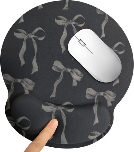 Pink Bow Mouse Pad with Wrist Rest, Ergonomic Mouse Pad Memory Foam Wrist Support, Non-Slip Rubber Base, Cute Desktop Mousepad for Computer Office Decor School Supplies Pink Mousepad for Girls Women in Saudi Arabia