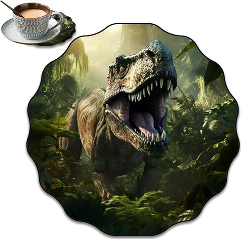 Stylish Mousepad, Lace-Shaped Mand Coaster Combination, Portable Non-Slip Rubber Base Comfort Mousepad for Laptop, Office, Home and Gaming, Huge Dragon in Saudi Arabia