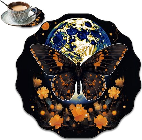 Stylish Mousepad, Lace-Shaped Mand Coaster Combination, Portable Non-Slip Rubber Base Comfort Mousepad for Laptop, Office, Home and Gaming, Huge Dragon in Saudi Arabia